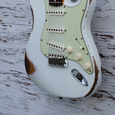 Fender Custom Shop 1963 Stratocaster  2022 Aged Olympic White - Heavy Relic image 4