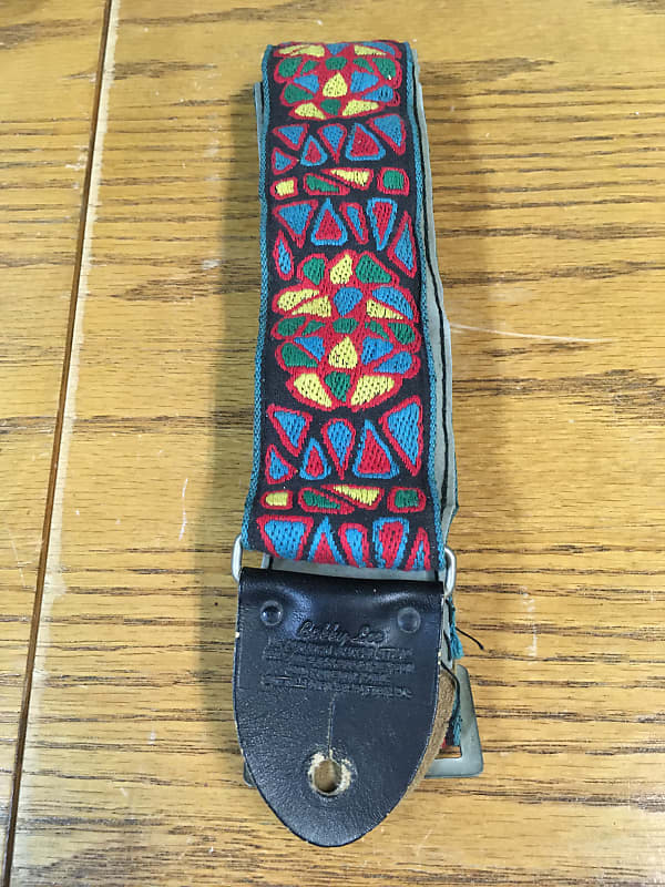 Vintage Bobby Lee Guitar Strap “Primary Color Fools Gold And Pizza Slices”” Ace  Style 1960s/70s image 1
