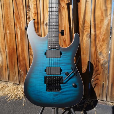 ESP USA M-II FR - Black Aqua Sunburst Satin 6-String Electric Guitar w/ Black Tolex Case (2024) image 12