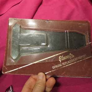 vintage NOS 1970 Gibson es-175 T 1970 chrome tailpiece (also for es 300 335 thinner archtop image 7