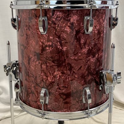 Ludwig 12/14/20" Classic Maple Drum Set - Burgundy Marine Pearl Downbeat Outfit image 4