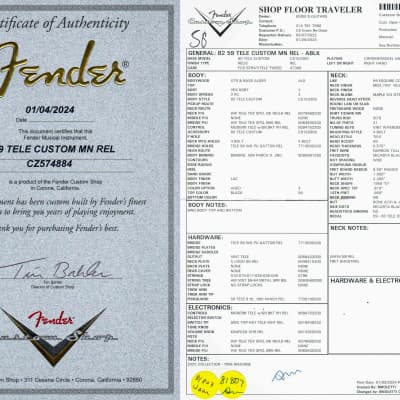 Fender Custom Shop 59 Telecaster Custom Relic - Aged Black image 22