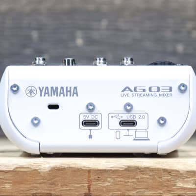 Yamaha AG03MK2 White 3-Channel Live Streaming Loopback Audio USB