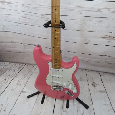 2008 Indiana Double Cutaway Electric Guitar ICE-1  Pink Autographed by John Rich image 2