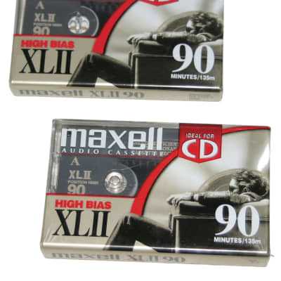 Maxell XL II 90 High Bias CrO2 90-Minute Blank Audio Cassette Tapes Japan 2-Pack NOS Sealed image 1