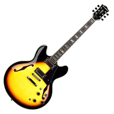 Strinberg  Like Gibson 335 Electric Guitar Vintage Sunburst Jazz Guitar SH96-VS Made in Brazil image 3