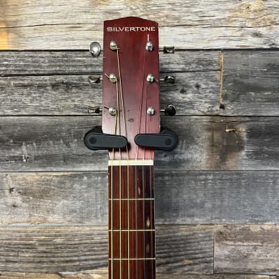 (16169) Silvertone 319 Acoustic Guitar w/ chipboard case image 4