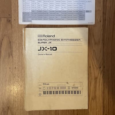 Roland JX-10 Owner’s Manual & Sound Chart 1985
