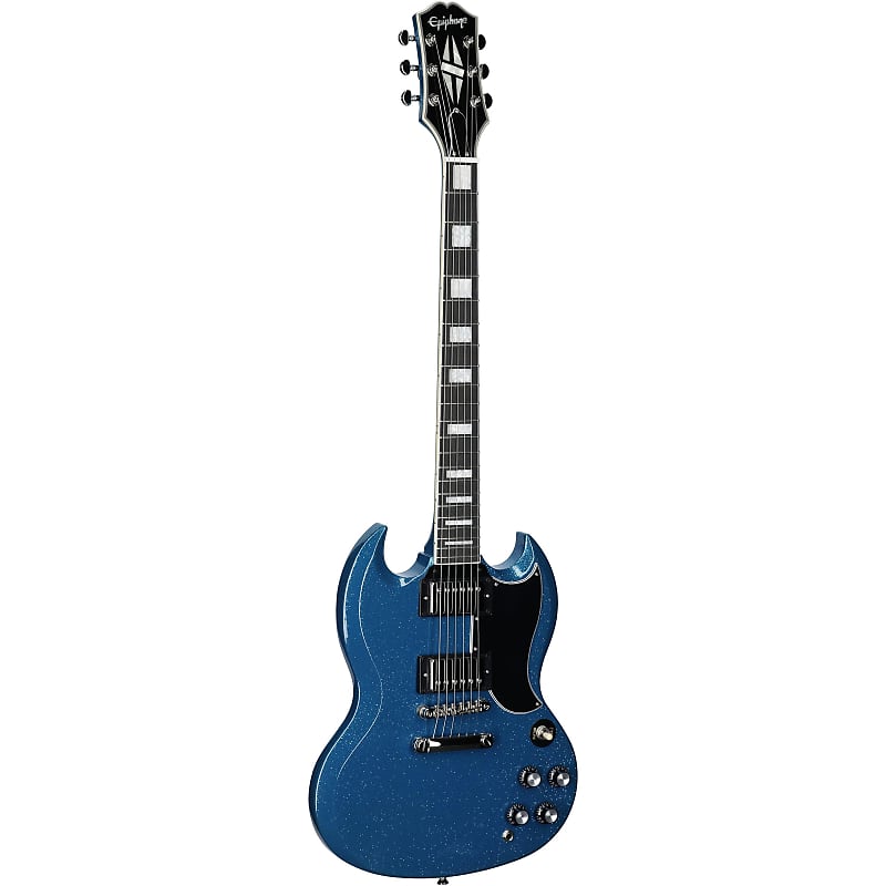 Epiphone Exclusive SG Custom Electric Guitar, Blue Sparkle