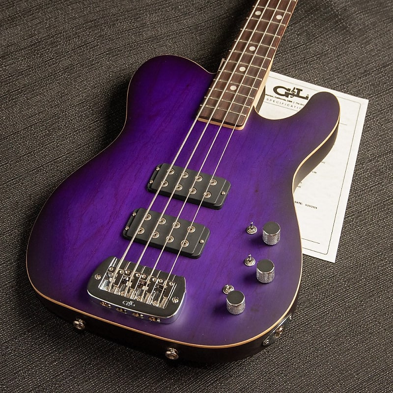 G&L ASAT Bass Purple Burst Frost Wood Binding w/Gig Bag *Authorized Dealer*