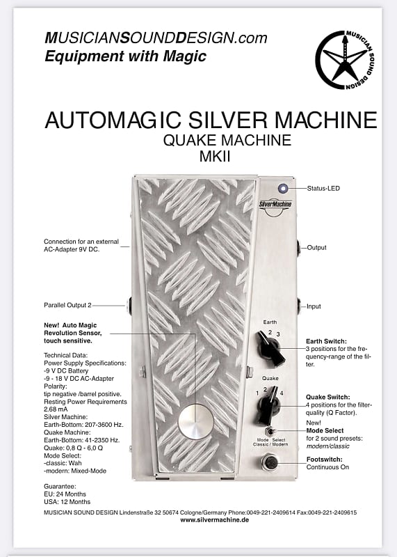 Musician Sound Design Silver Machine MkII 20th Anniversary, 2019 