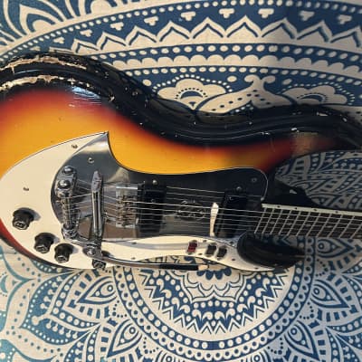 1960s Standel Custom Deluxe Sunburst Solid-body Electric Guitar with Hardshell Case image 6