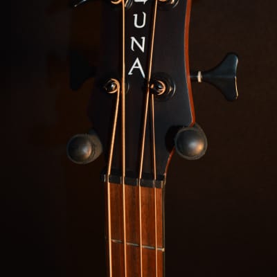 Luna Lab Tribal 34  Tobacco Burst Acoustic Electric Bass Guitar image 5