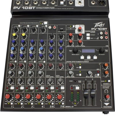 Peavey Model PV 10 BT 8 Channel Compact Mixer with Bluetooth - DJ - PA - Church image 2