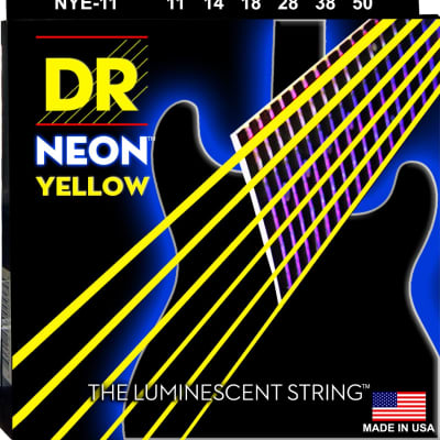 DR NYE-11 Neon Yellow Electric Guitar Strings gauges 11-50 image 1