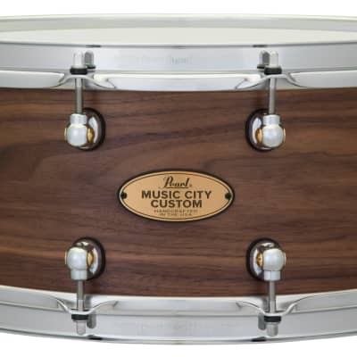 Pearl Pre-Order Music City Custom 14x6.5" Walnut Solid Shell Snare Drum Nashville Hand-Rubbed Natural Finish image 1