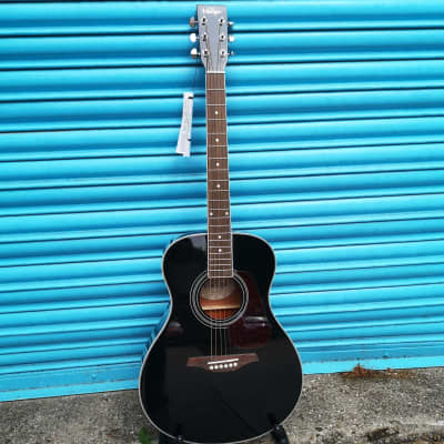 Vintage V300 Acoustic Folk Guitar Package (inc. gigbag, Strap, Tuner, Pics & Spare Strings) Black for sale