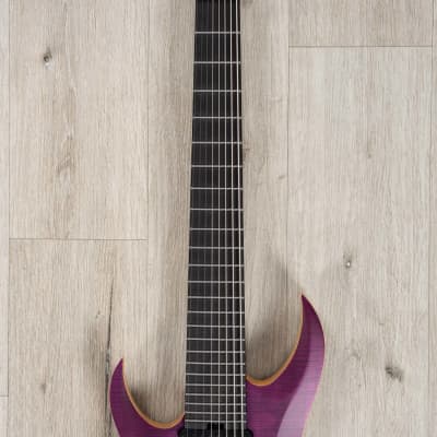 Schecter John Browne Tao-8 8-String Left-H Guitar, Ebony FB, Satin Trans Purple image 4