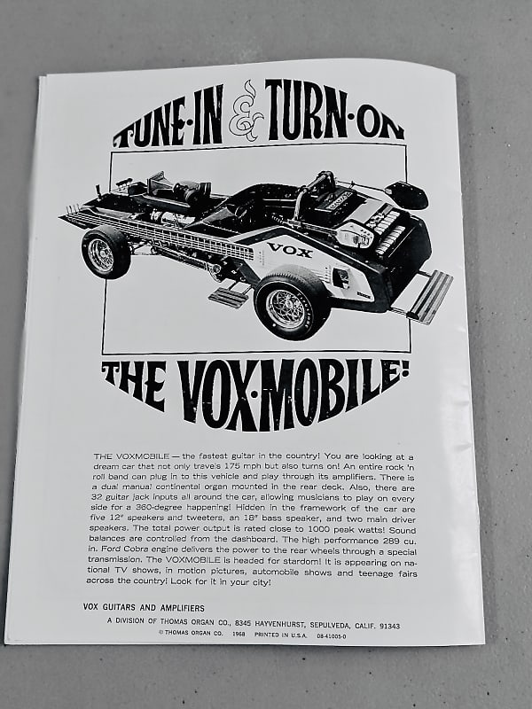 Vox Musical Instruments Catalog 1968