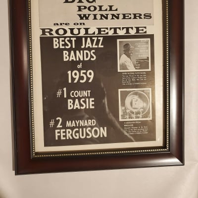 1960 Roulette Records Promotional Ad Framed Count Basie Maynard Ferguson Original for sale