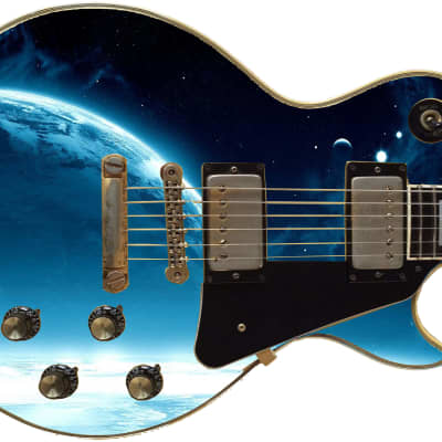 Sticka Steves Guitar Skin Axe Wrap Re-skin Vinyl Decal DIY Galaxy Space Sky Blue 074 for sale