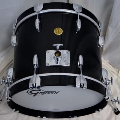 Gretsch 18/12/14/5x14" USA Custom Drum Set - 301 Hoops Black Metallic Gloss image 5