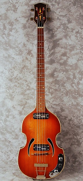 Vintage Klira Beatle Violin Bass 4 String 1960 s Sunburst Germany