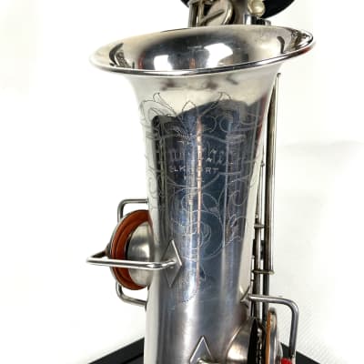 Vintage The Buescher True Tone Low Pitch 1925-26 Alto Saxophone - Matte Silver image 9