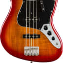 Fender Plasma Red Burst Rarities Flame Ash Top Jazz Bass Guitar with Deluxe Hardshell Case
