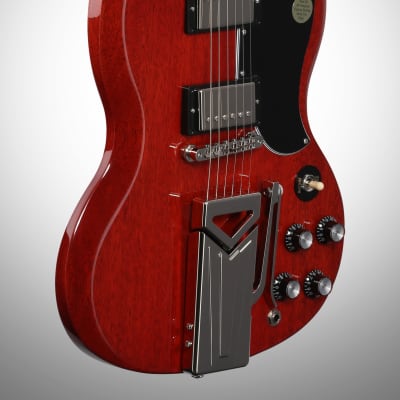Gibson SG Standard '61 Sideways Vibrola Electric Guitar (with Case), Vintage Cherry image 3