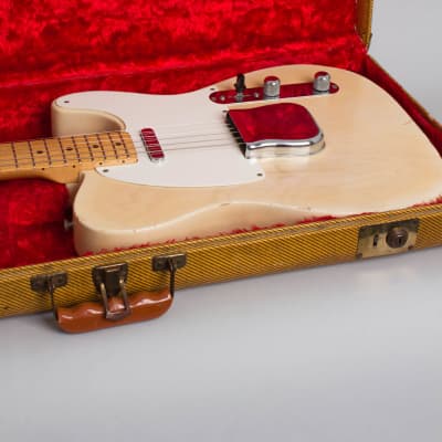 Fender Telecaster Solid Body Electric Guitar (1955), ser. #7792, original tweed hard shell case. image 13