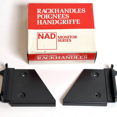 NAD LH & RH 114 Rack Mount Handles Ears For Monitor Series Amplifiers/Components 1980s - Grey image 1