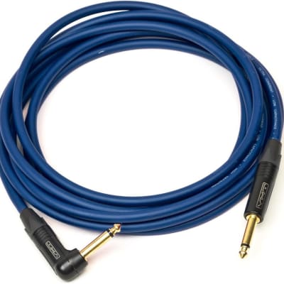 VHT Ultra Instrument Cable, 12 Foot 1/4" Straight/Angled Neutrik Plugs - Blue image 1