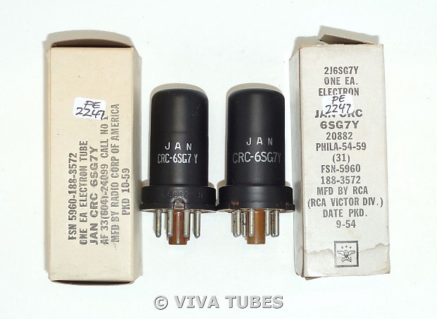 欲しいの Matched NIB NOS Pair Base Brown Metal JAN-CRC-6SG7Y USA RCA 洋楽
