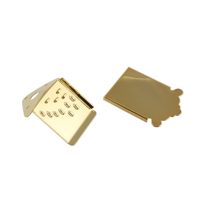Allparts MT-0987-002 Mandolin Tailpiece with Cover - Gold image 1