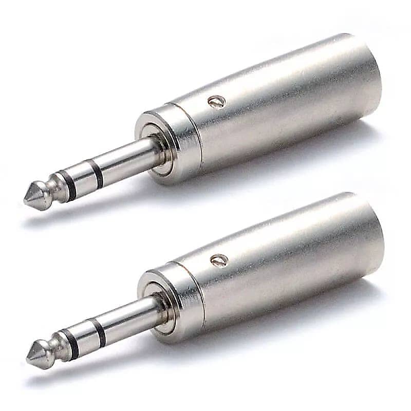 (2 Pack) - Xlr Male To Stereo 1/4" Male Cable Adapters For Pa Cords image 1