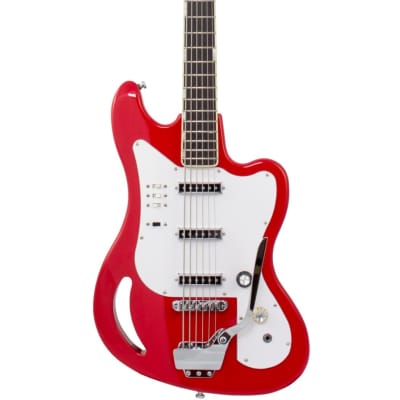 Eastwood TB64 6-String Bass Fiesta Red image 2