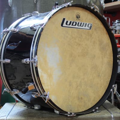 1970's Ludwig 14"x24" Bass Drum in Black Cortex image 1