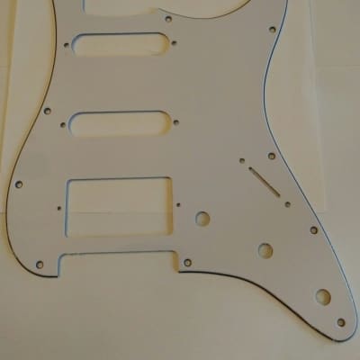 HSS Stratocaster Pickguard White 3ply for sale