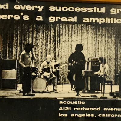 |Original|1969 Acoustic Amplifiers Promotional Ad Ft. SPIRIT Onstage I've Got A Line On You |Framed| image 2