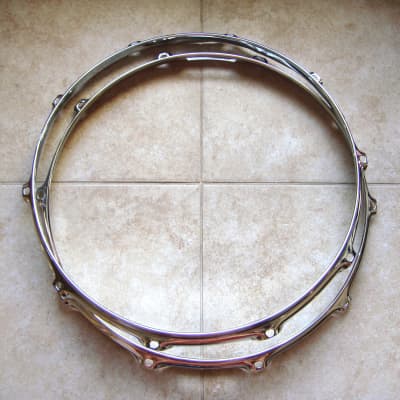 Pearl FH1410 + FH1410S Fat Tone 14" 10-lug steel snare drum hoops rims (pair) Free Shipping! image 2