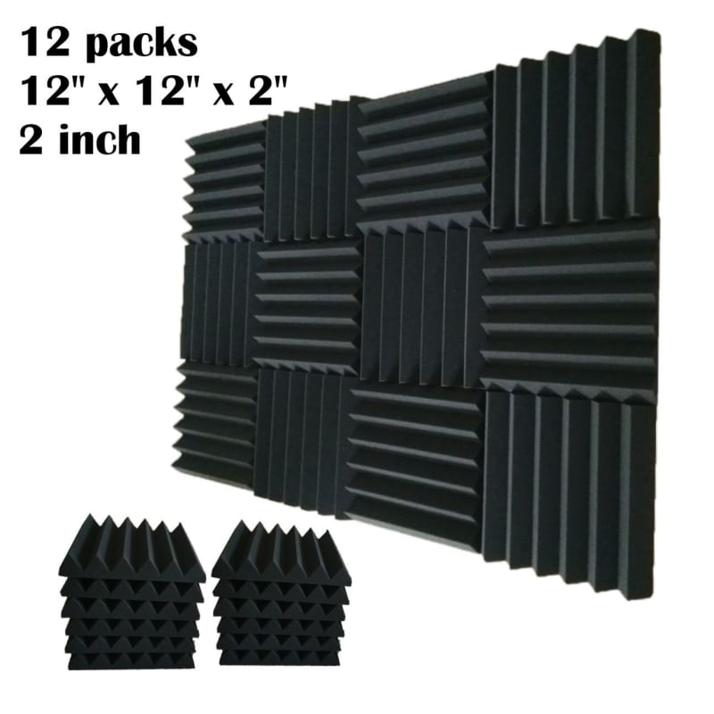 Thick Acoustic Foam Panels, 12 X 12 X 2 Inch 36 Pcs Broadband Sound  Absorbing Foam, Dense Soundproof Padding Tile, Recording Studio Foam  Absorber, Groove Decorative 3D Wall Ceiling Panel