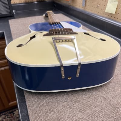 Silvertone Kentucky Blue 1950s Archtop with Dave Grohl magazine and Vintage Kluson Deluxe tuners image 9
