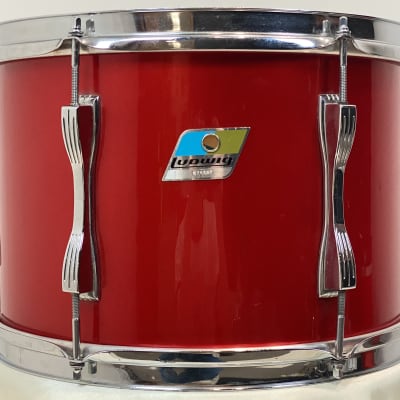 Ludwig 70s Mach 4 drum set 13/16/24/5x14 Supra and canister throne. Red Silk image 15