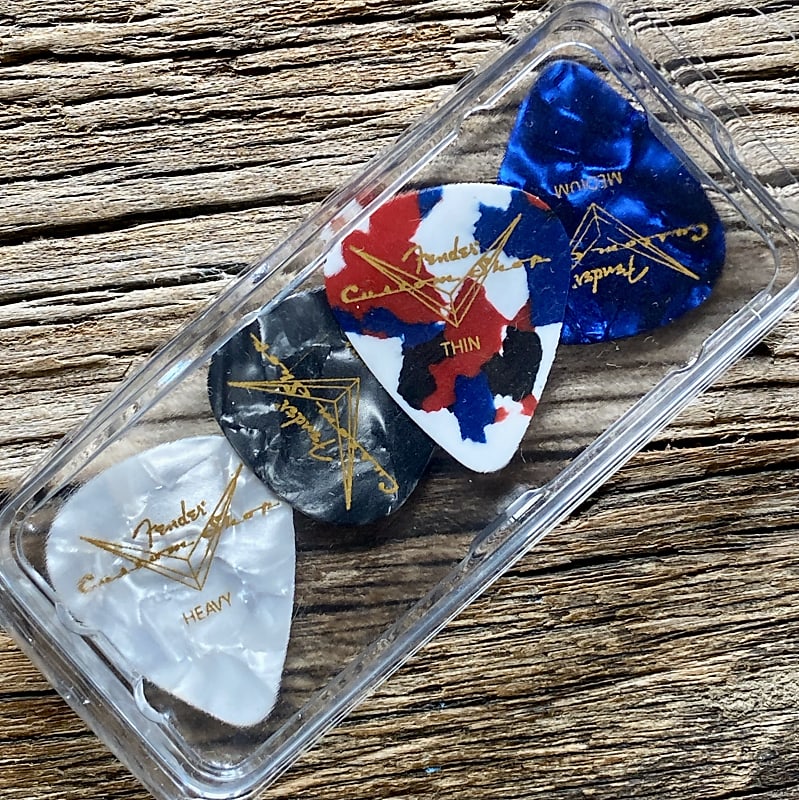 Fender Custom Shop Guitar Pick Set Of 4 Genuine Rare Limited Reverb