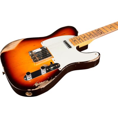 Fender Custom Shop Limited-Edition '58 Telecaster Heavy Relic Electric Guitar Faded Aged Chocolate 3-Color Sunburst image 5