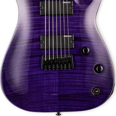 ESP LTD SH-207FM Brian Head Welch 7-String Guitar, Flame Maple, See Thru Purple image 7