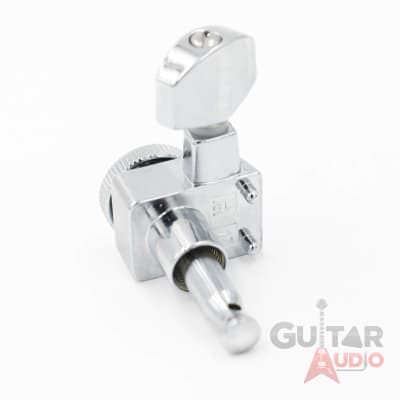 Genuine Fender CHROME LOCKING Tuners 6-InLine 2-pin Strat/Tele F Logo Machines image 5