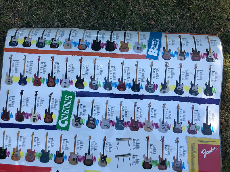 Fender 1992 and 1994 Laminated Guitar Catalog Posters Reverb