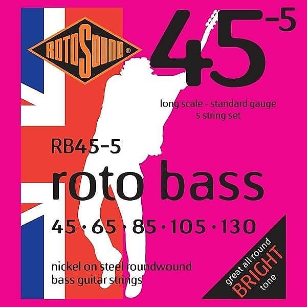 Rotosound RB45.5 5 String Bass Guitar Strings - Standard Gauge - 45-130 image 1